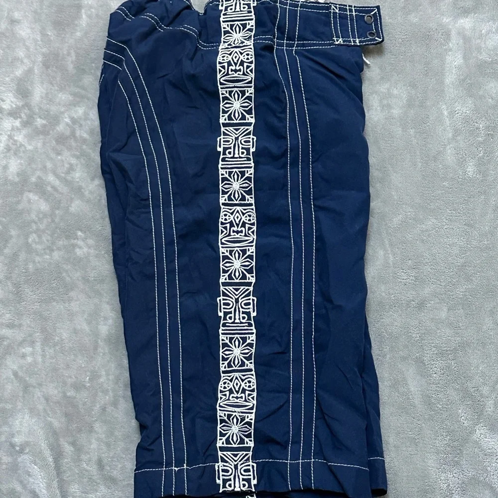 Lands End Kids Boys Swim Shorts Adjustable Elastic Waistband & Lace Tie Lined